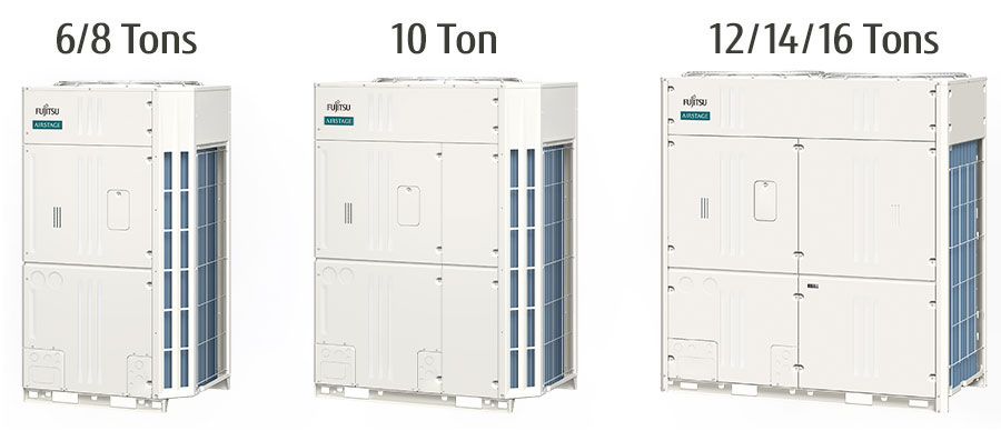 Fujitsu AIRSTAGE VU-V commercial VRF outdoor unit lineup