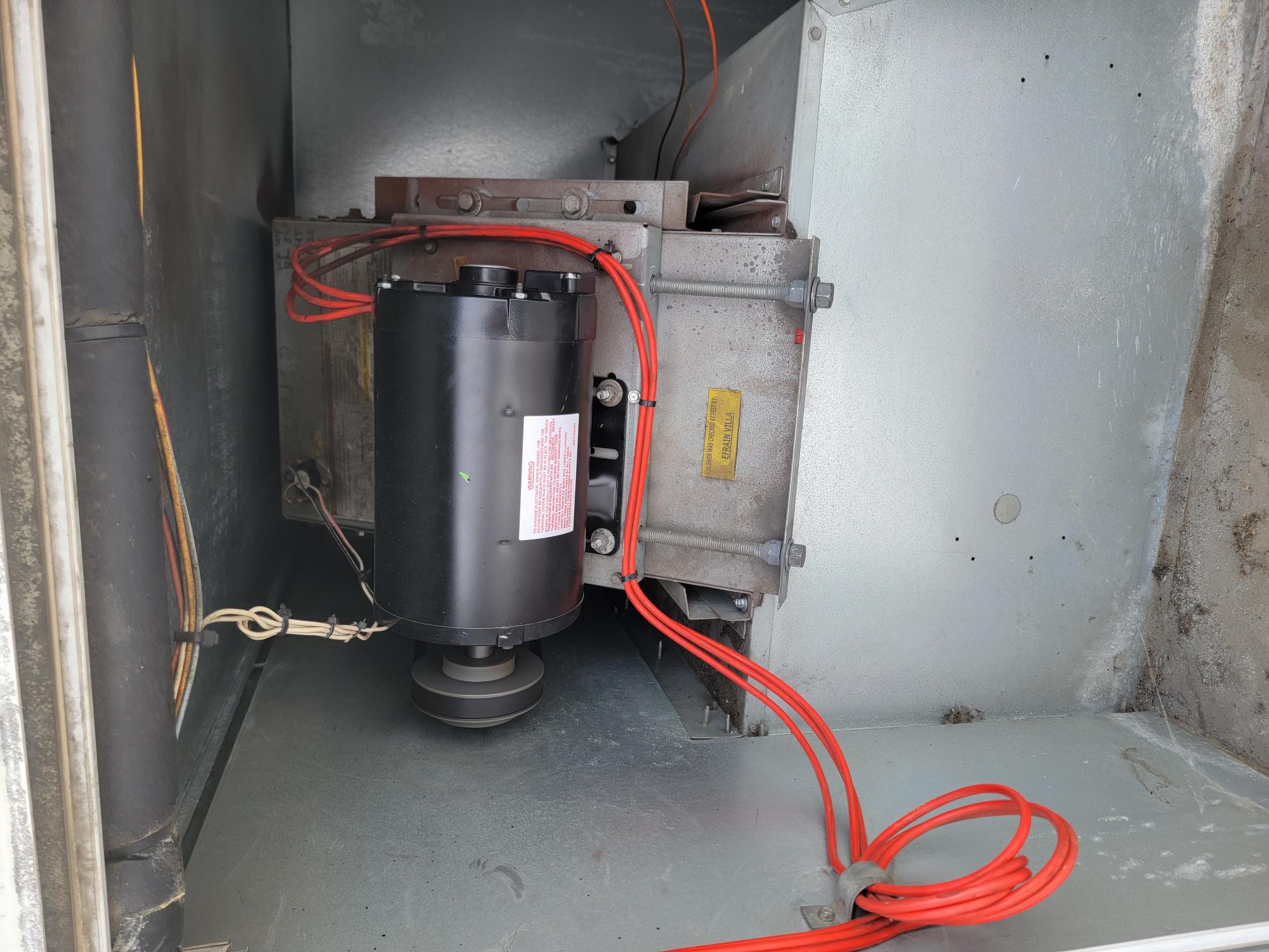 Makeup air system blower motor replaced by EMH Mechanical