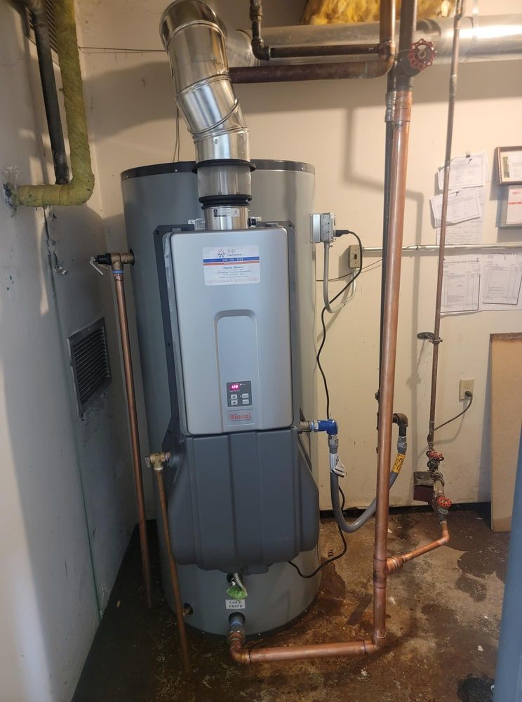Water heater installed by EMH Mechanical at an apartment complex